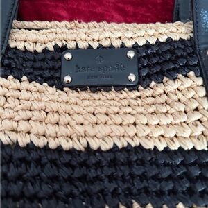 kate spade Black and Natural Straw Tote